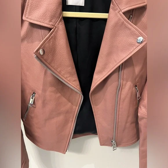 LTH JKT KAS Modern Biker Jacket Medium in Dusty Rose